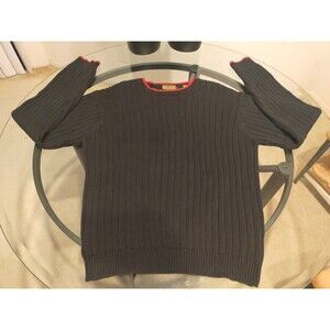 Timberland Red Lining Logo Black Long Sleeve Sweater Size Large